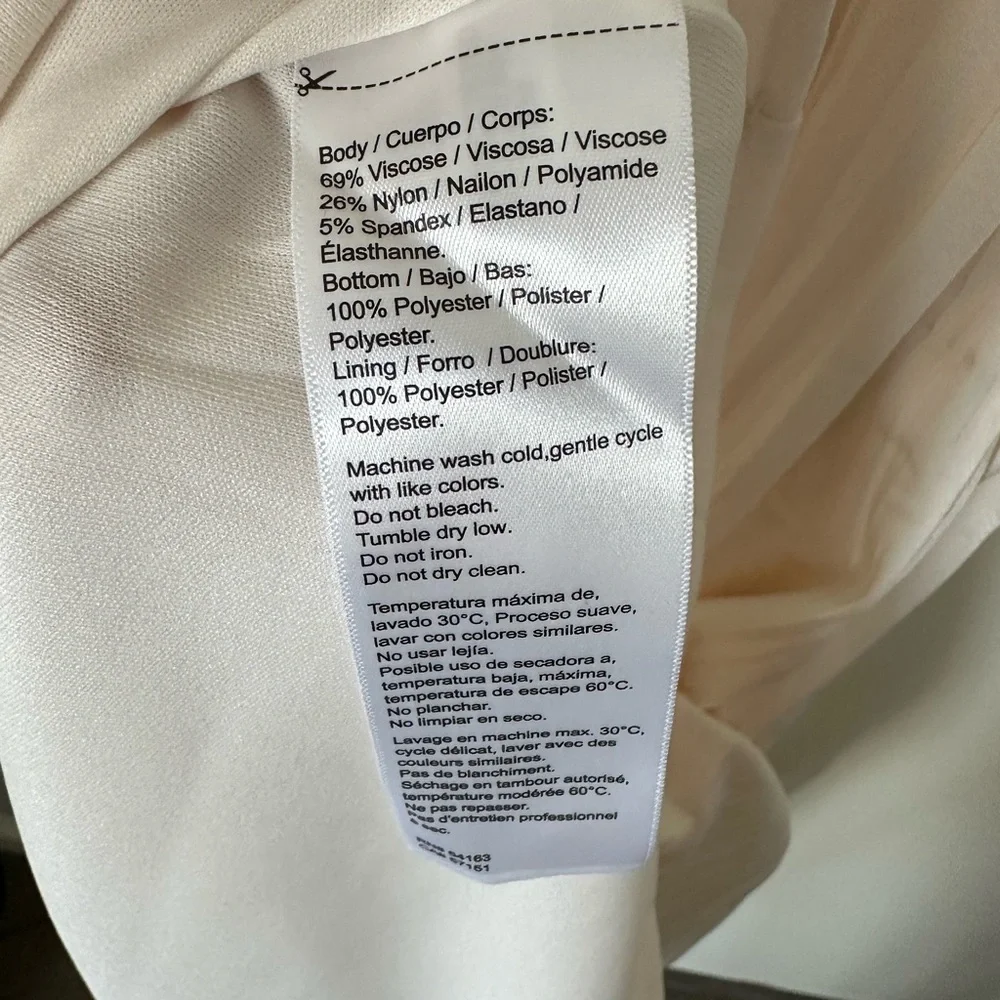 Dkny Cream Pleated Sleeveless Midi Dress - Picture 10 of 10